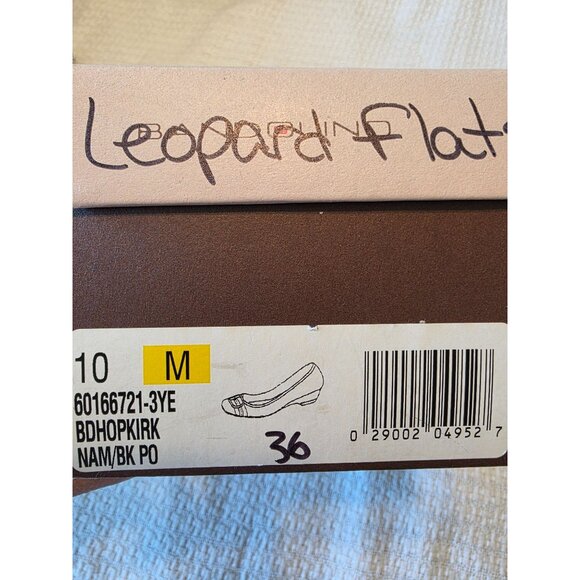 Bandolino Leopard Print Flats Buckle Accent Faux Black Patent Leather Size 10 M - Picture 4 of 13
